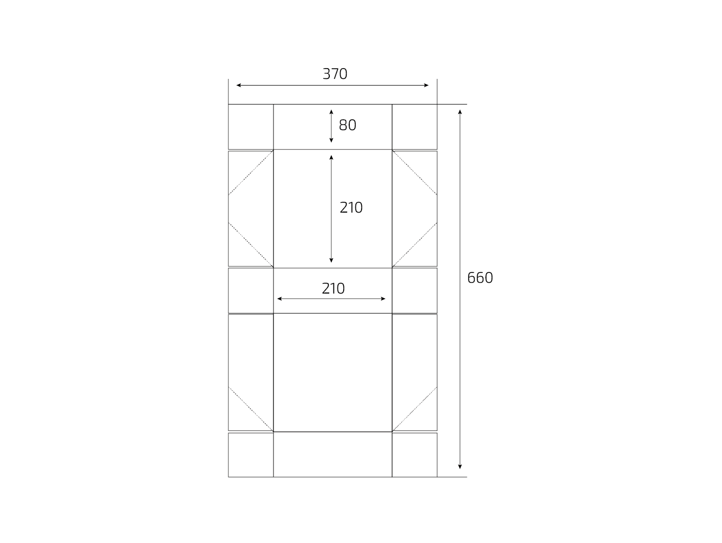 Штамп: Коробка Box_1K_210-210-80 в развороте