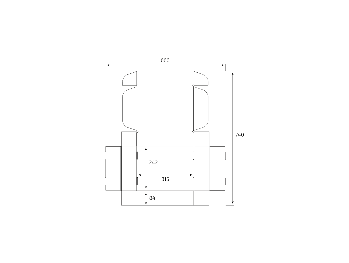 Штамп: Коробка BOX_242-315-84 в развороте