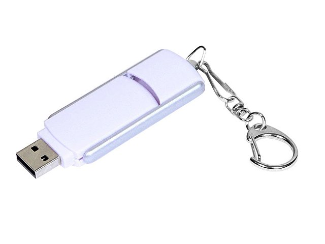 USB 3.0- флешка промо на 64 Гб с прямоугольной формы с выдвижным механизмом