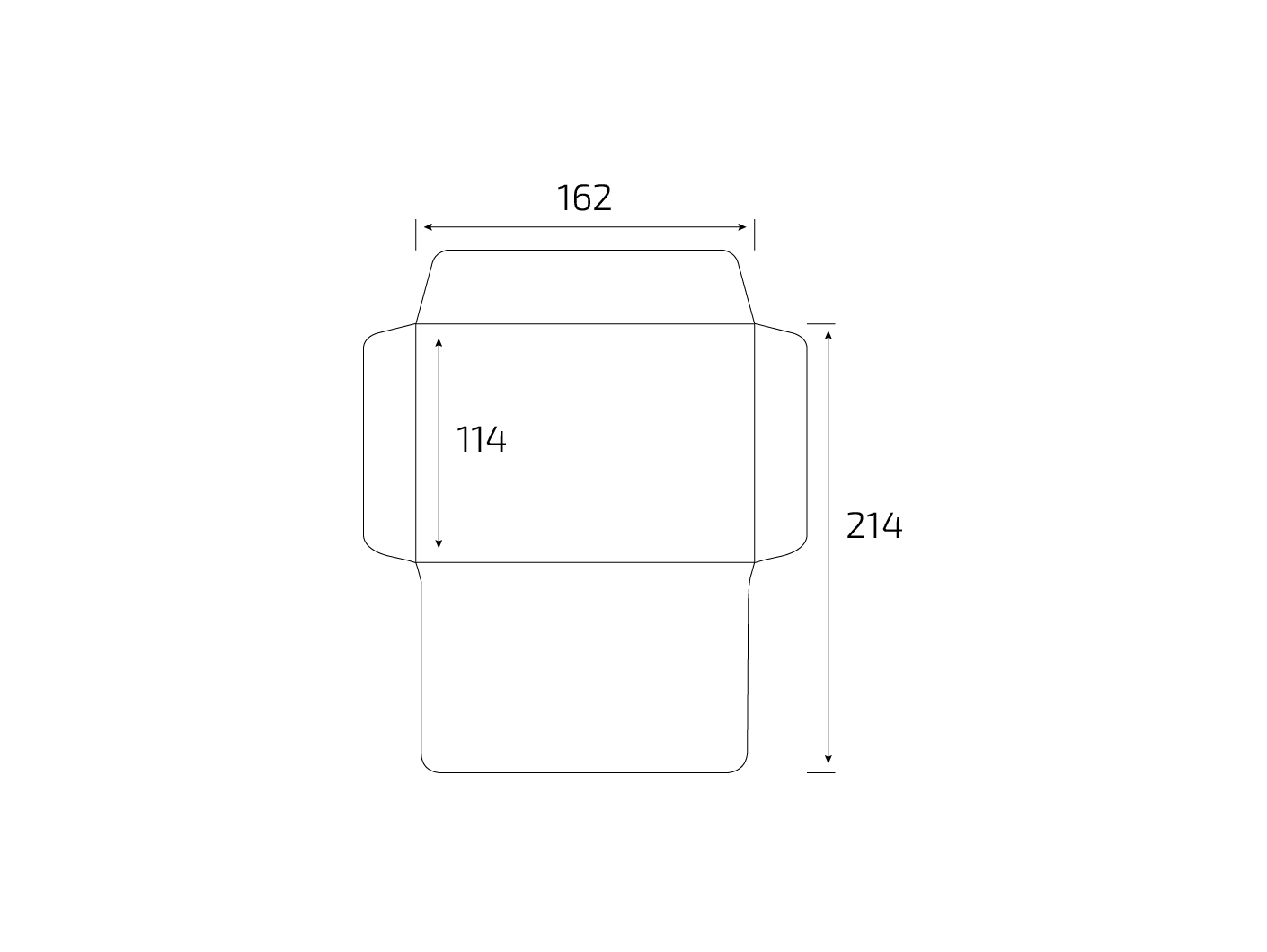 Штамп: Конверт горизонтальный 162x114 мм в развороте