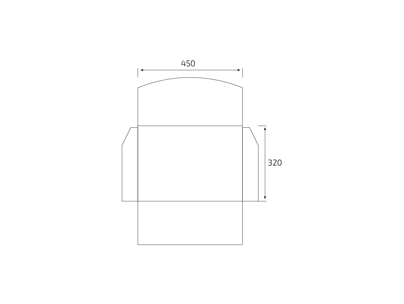 Штамп: Конверт горизонтальный 450x320 мм в развороте