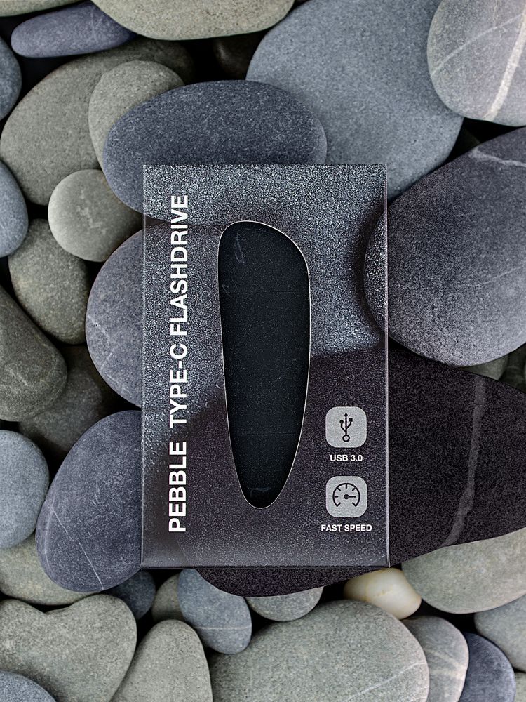 Флешка Pebble Type-C, USB 3.0, черная