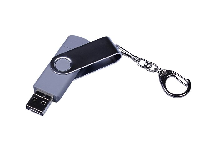 USB 2.0/micro USB/Type-C- флешка на 32 Гб c поворотным механизмом