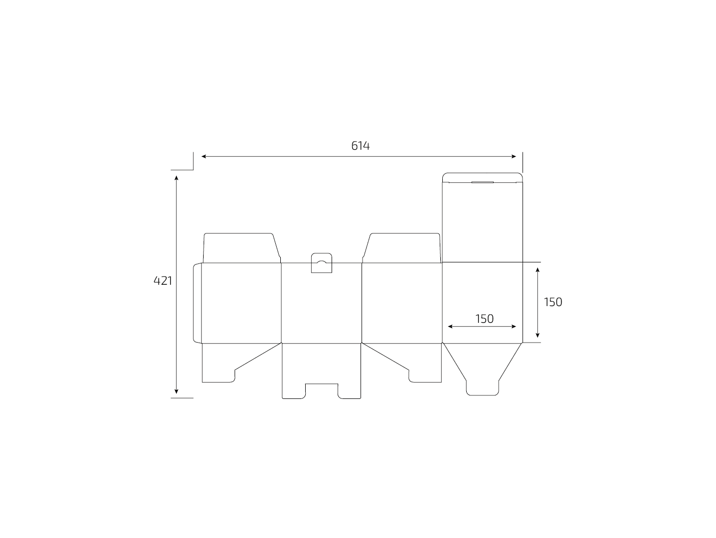 Штамп: Коробка Box_MGK_150-150-150 в развороте