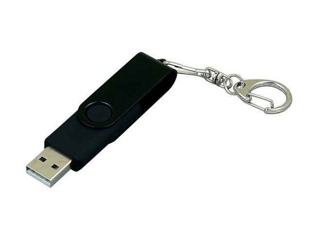 USB 2.0- флешка промо на 8 Гб с поворотным механизмом и однотонным металлическим клипом