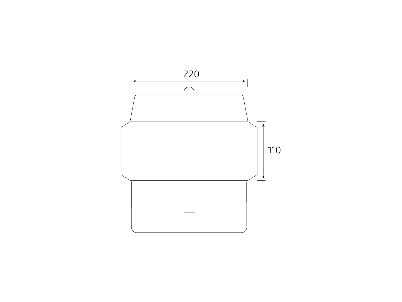 Штамп: Конверт горизонтальный 220x110 мм в развороте