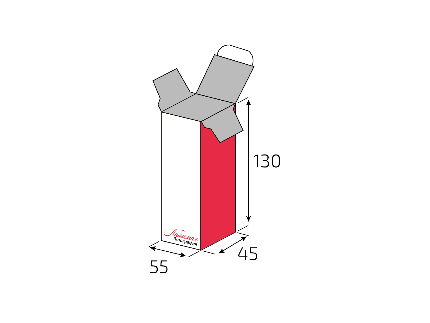 Штамп: Коробка BOX_1K_55-130-45_2items