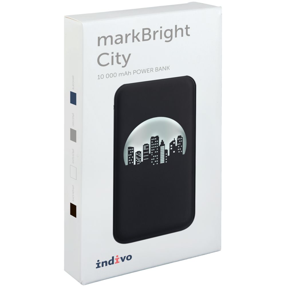 Аккумулятор с подсветкой markBright City, 10000 мАч