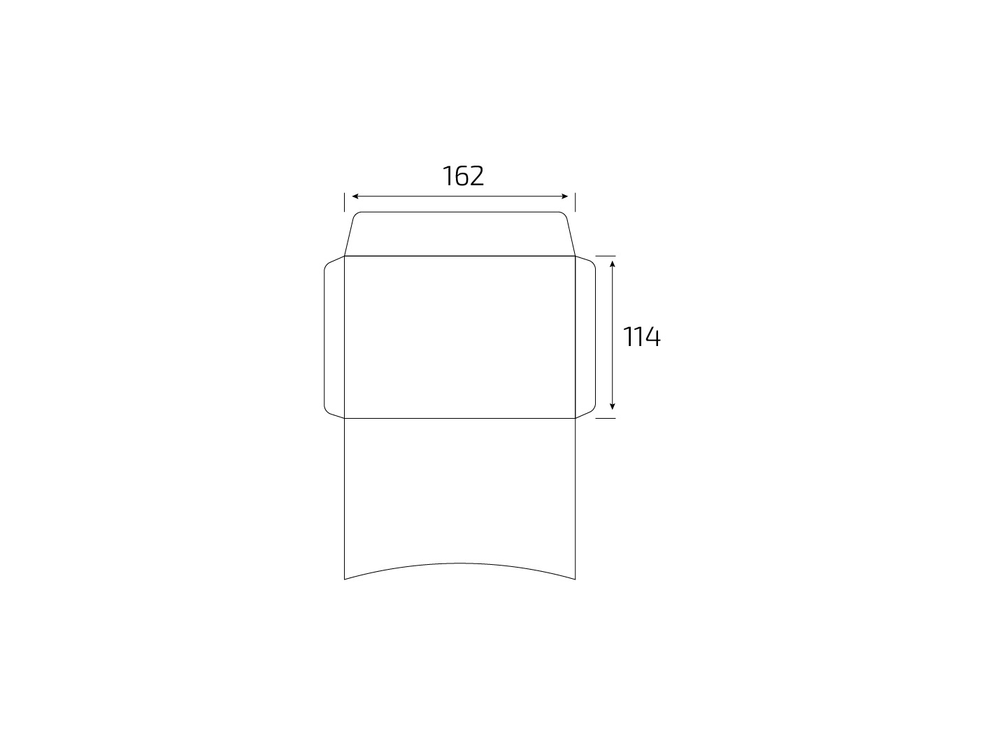 Штамп: Конверт горизонтальный 162x114 мм в развороте
