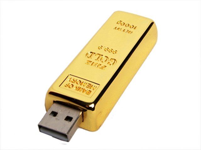 USB 2.0- флешка на 8 Гб в виде слитка золота