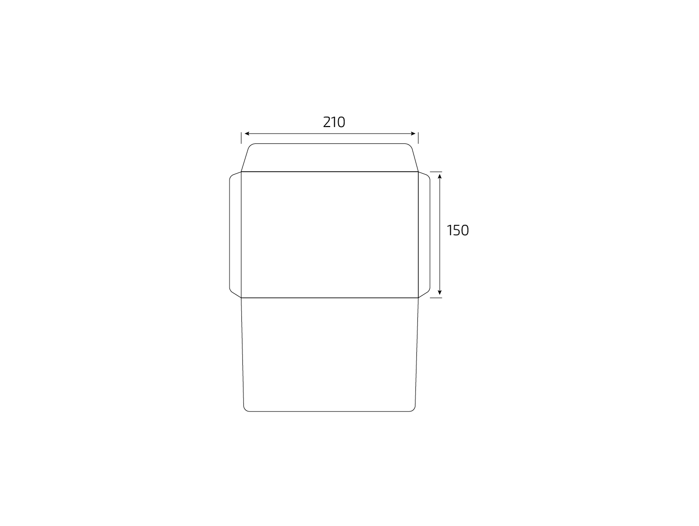 Штамп: Конверт горизонтальный 210x150 мм в развороте