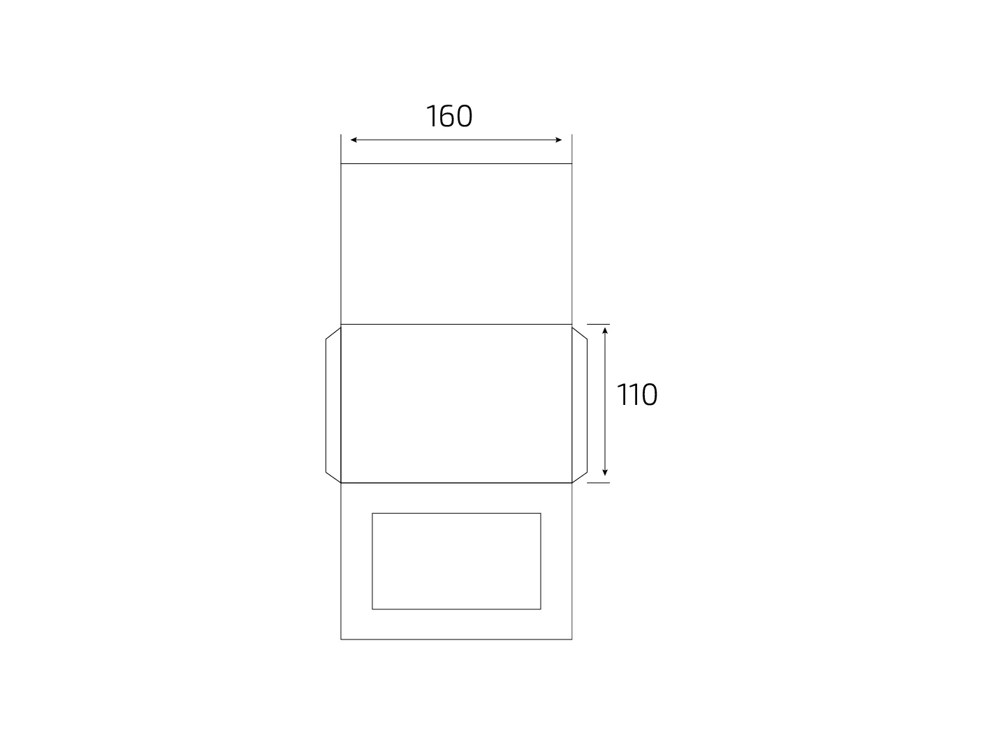 Штамп: Конверт горизонтальный 160x110 мм в развороте