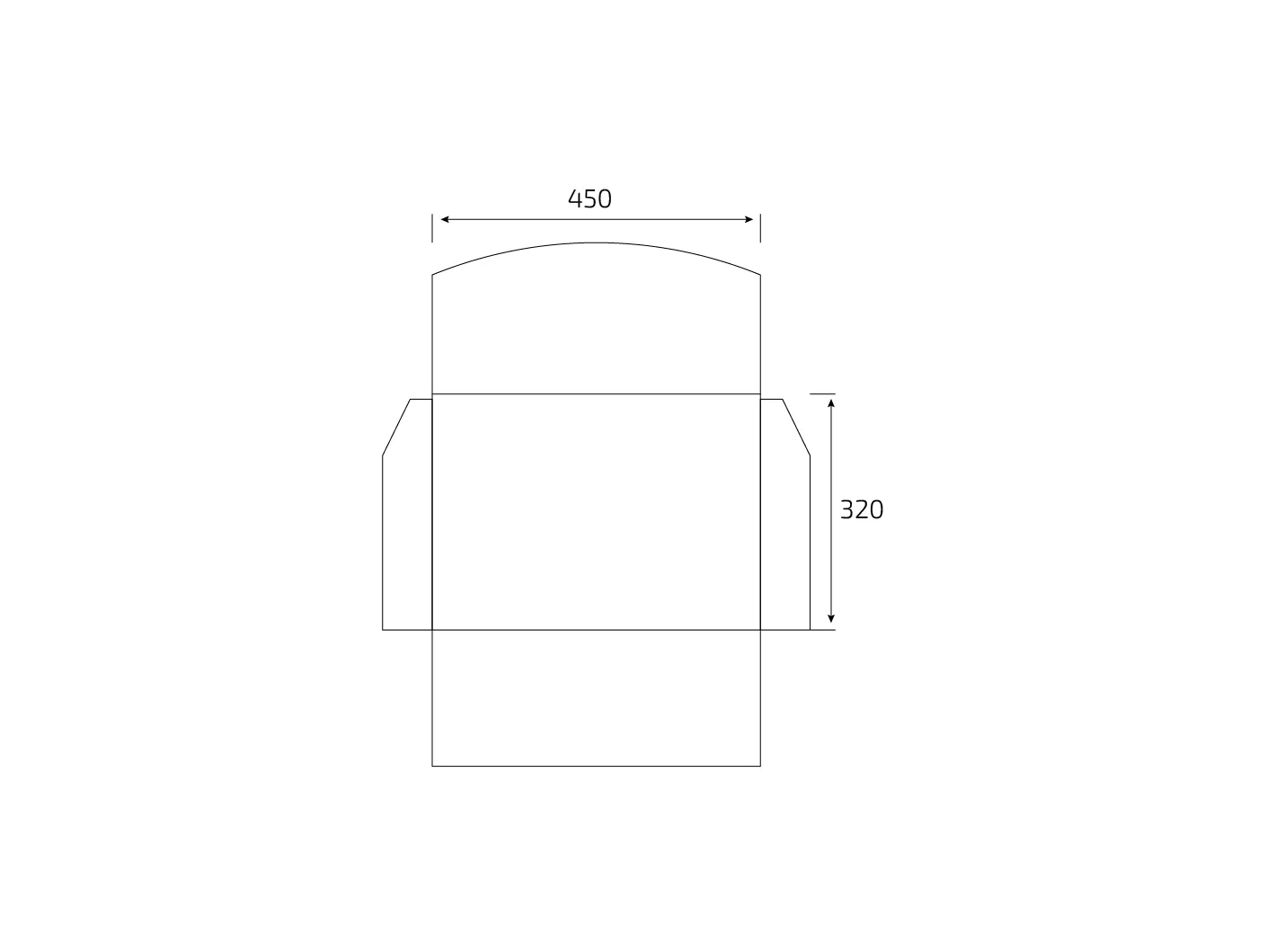 Штамп: Конверт горизонтальный 450x320 мм в развороте