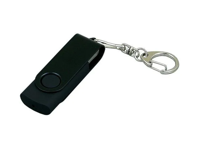 USB 2.0- флешка промо на 16 Гб с поворотным механизмом и однотонным металлическим клипом