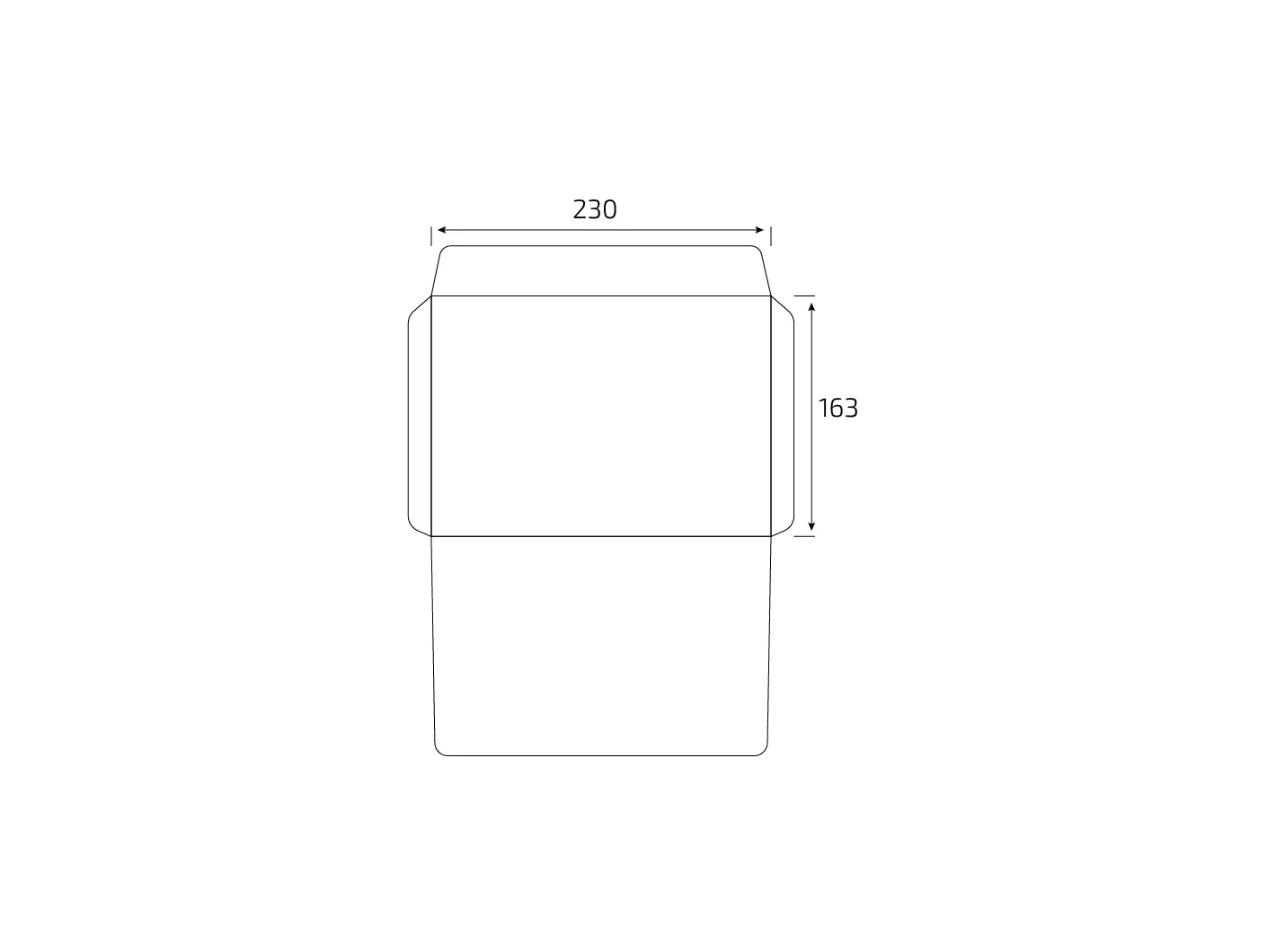 Штамп: Конверт горизонтальный 230x163 мм в развороте