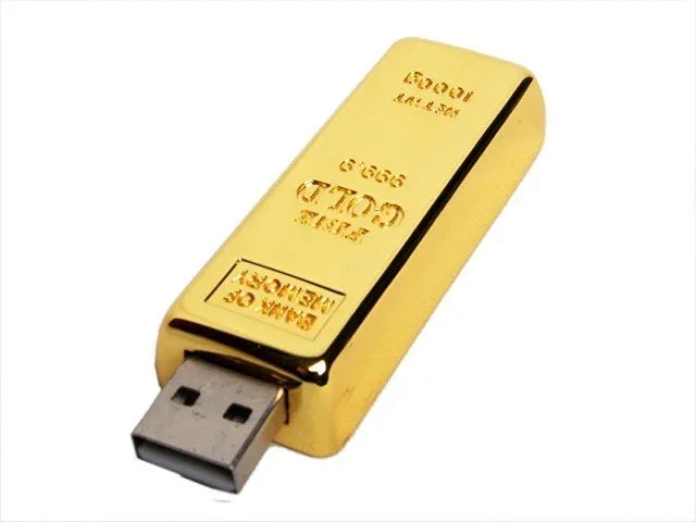 USB 2.0- флешка на 16 Гб в виде слитка золота